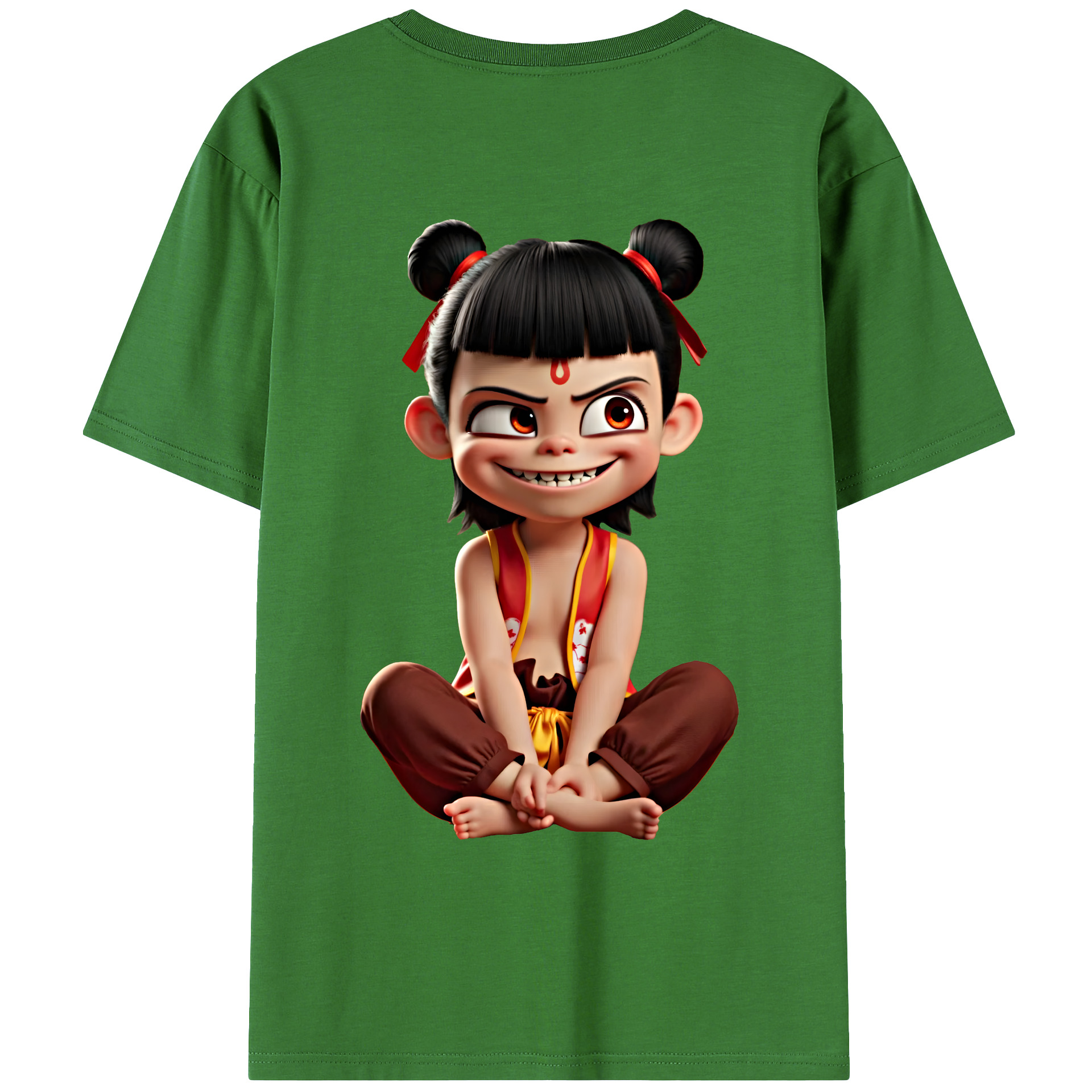 （画像用） Ne Zha 2 ナタ 魔童の大暴れ レディース半袖Tシャツ(バックプリント)